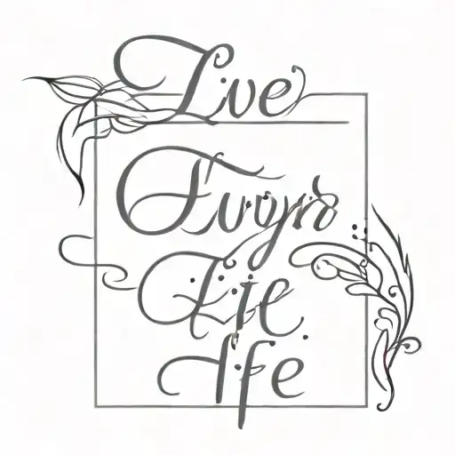 Initials E C And Text 'Live Your Life' In Script