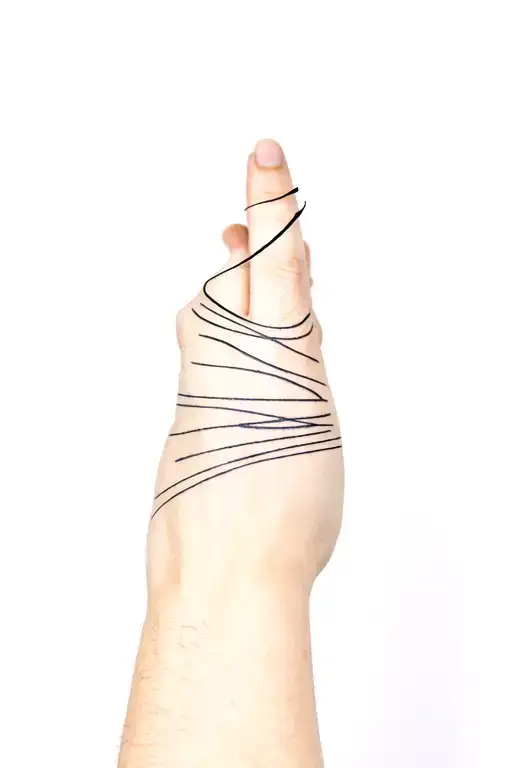 Abstract Lines On The Forearm Of The Right Hand
