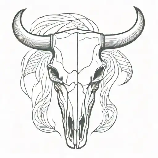 Bull Skull Outline