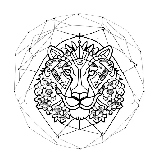 Constellation Leo With Flowers