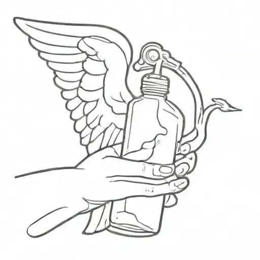 Tiny Classic Angel Pouring A Bottle Pouring