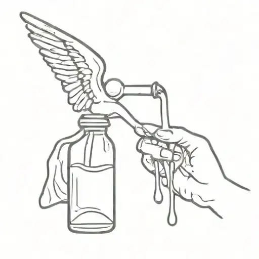 Tiny Classic Angel Pouring A Bottle Pouring