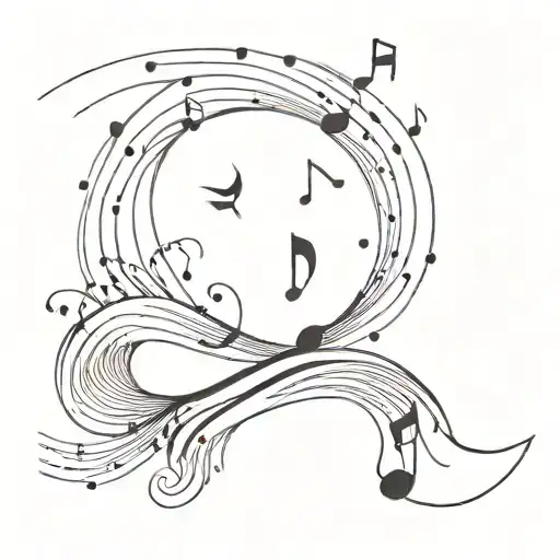 Wave With Music Notes As Splash