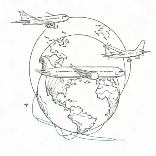 Plane And Globe Travelling