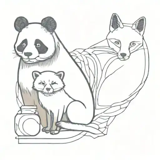 Panda And Fox In Laboratory