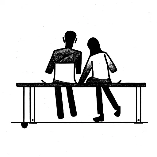 Couple With Love Sitting School Desk With School Table Classroom