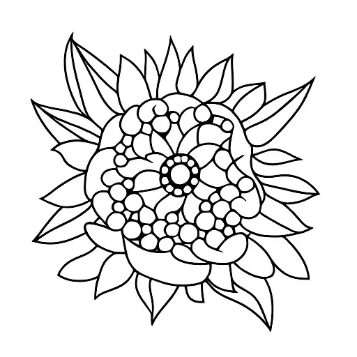 Bouquet Of Cherry Blossom And Sunflower