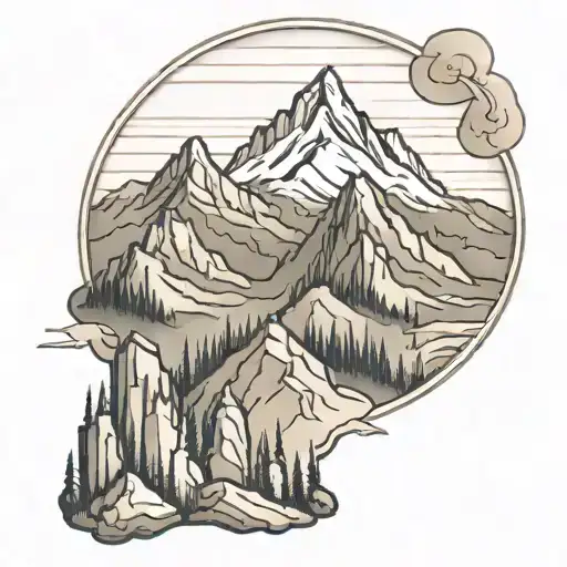 Very Basic Outline Of The Top Of Some Mountains