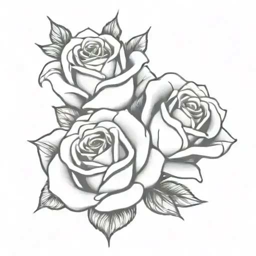 3 Roses Connected To Crown Of Thorns