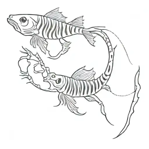 Fish Skeleton Black And White