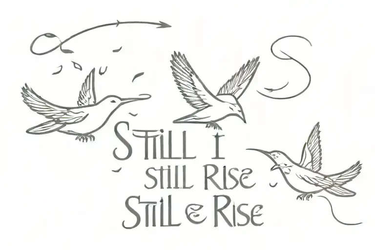 Still I Rise With 3 Little Birds Flying Around