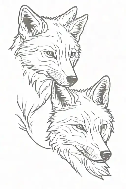 Two Muzzels Of Wolf Cubs