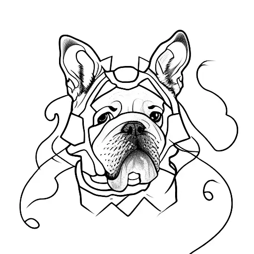 Borador Dog Ears And Tail Outline