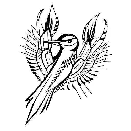 Navajo Symbols Feather Thunderbird Tracks Humming Bird Facing Arrows