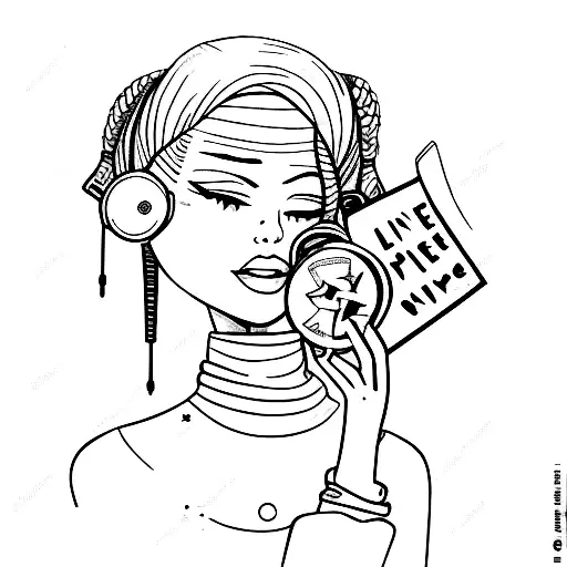 Fine Line Girl Holding A Record