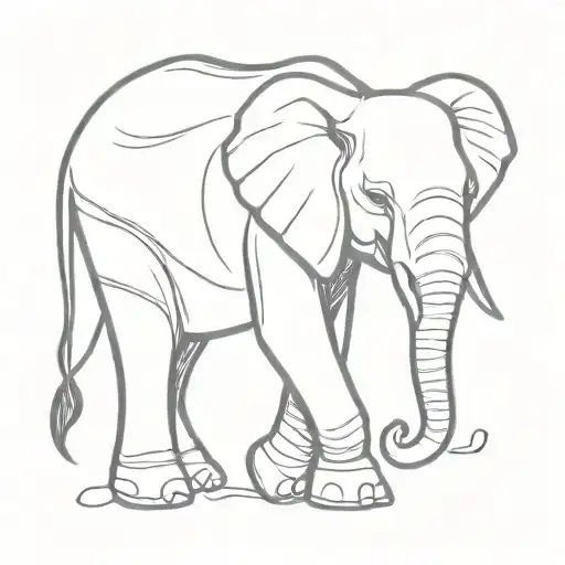 Fine Line Elephant Adorned
