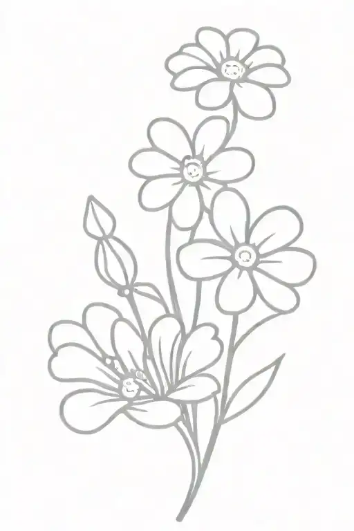 Daisy And Snowdrop Flower Intertwined