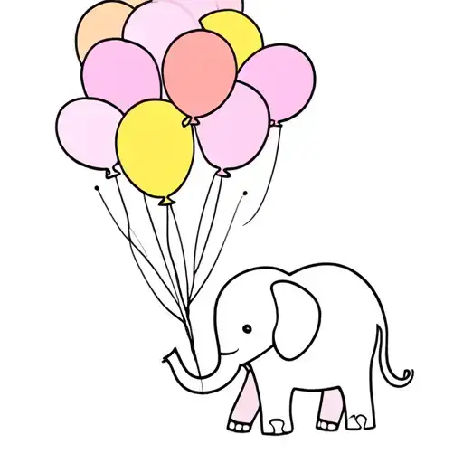 Balloons Girl Elephant