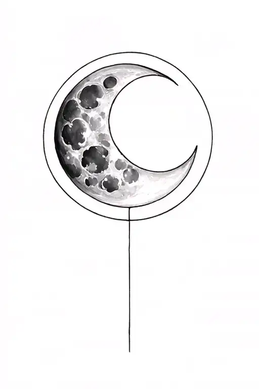 Moon With Silohoutte Looking Up At The Sky