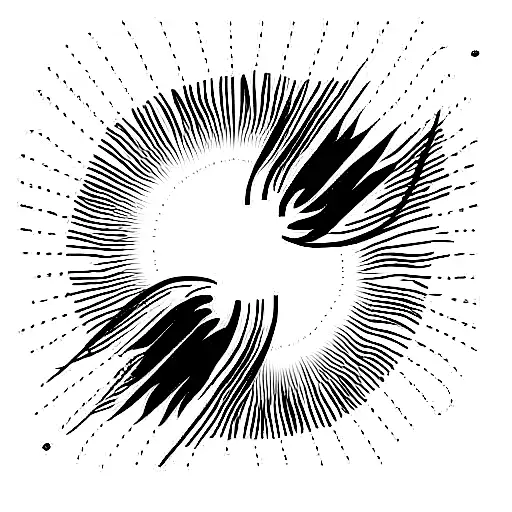 Palm Sea Sun Tattoo Minimal Black Lines