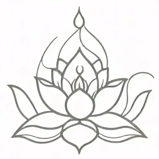 Spiritual Om Tattoo With Lotus