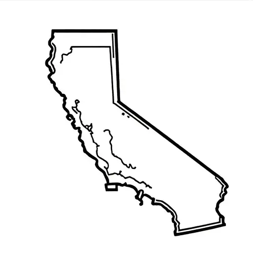 Simple Stencil Outline Of California Layered Over Simple Stencil Outline Of Peru Tattoo