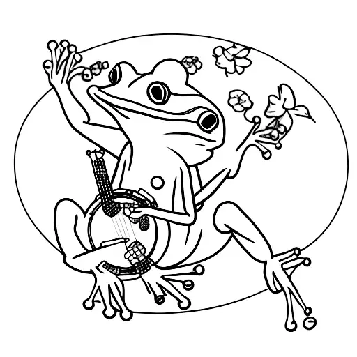 Frog With Banjo Tattoo