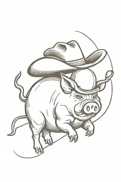 Egg Wearing A Cowboy Hat Riding A Pig Shooting Guns In The Shape Of Onions