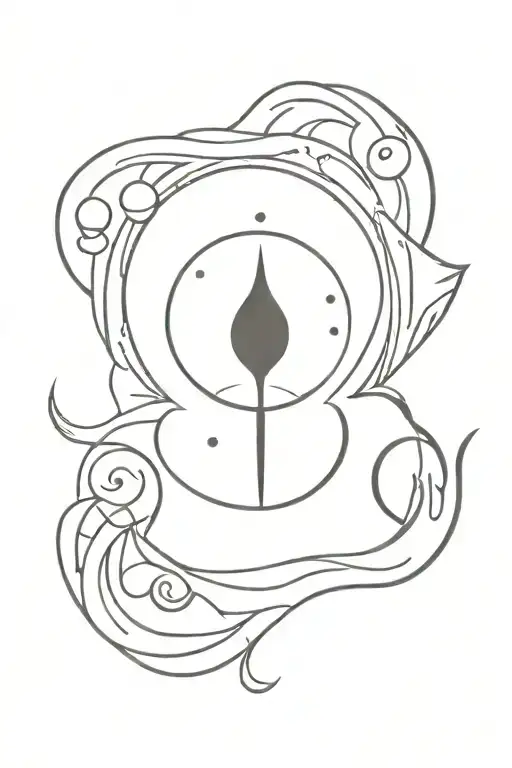 Shiv Damru With Sun And Moon Surrounded