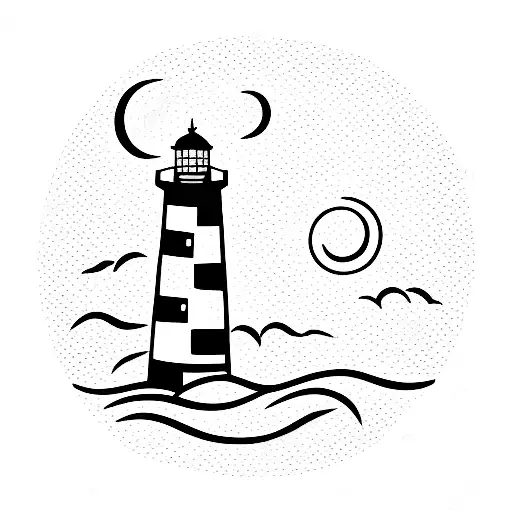 Lighthouse With Light On