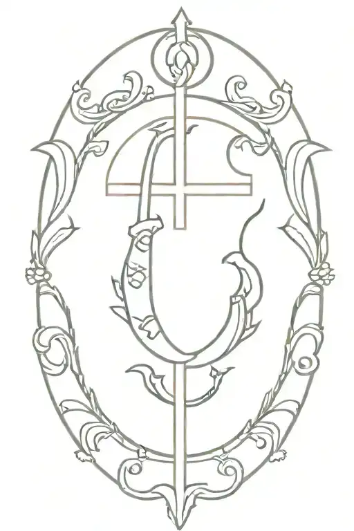 Cross And Scorpio Zodiac Sign