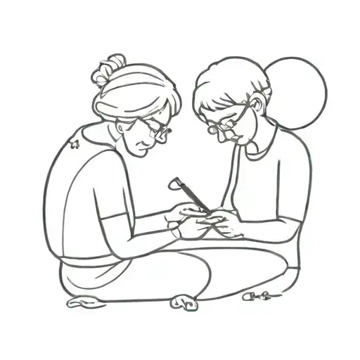 Mama And Grandma Writing