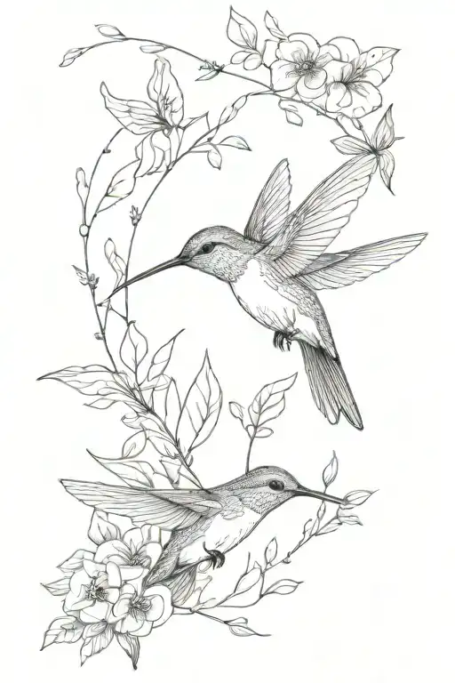 Full Forearm Tattoo 3 Hummingbird