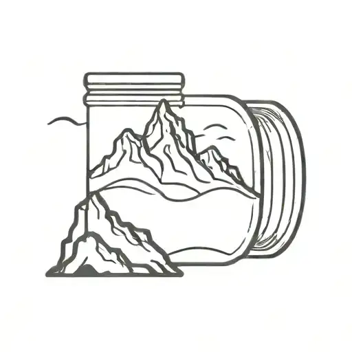 Mountain In Glass Jar