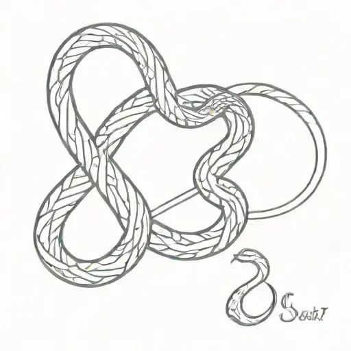 Number 657 And A Coiled Snake