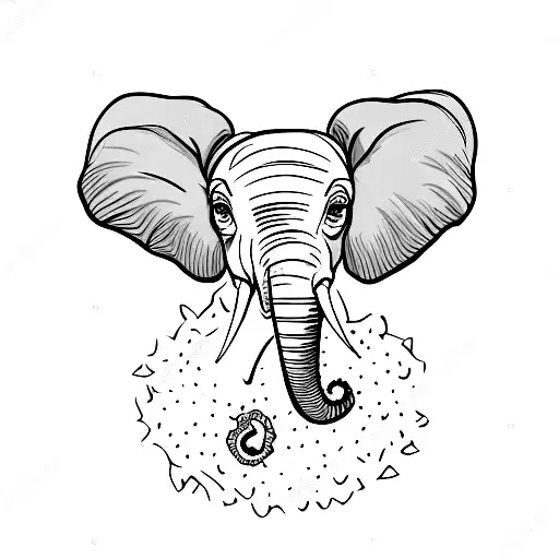 Elephant With A Nose Up