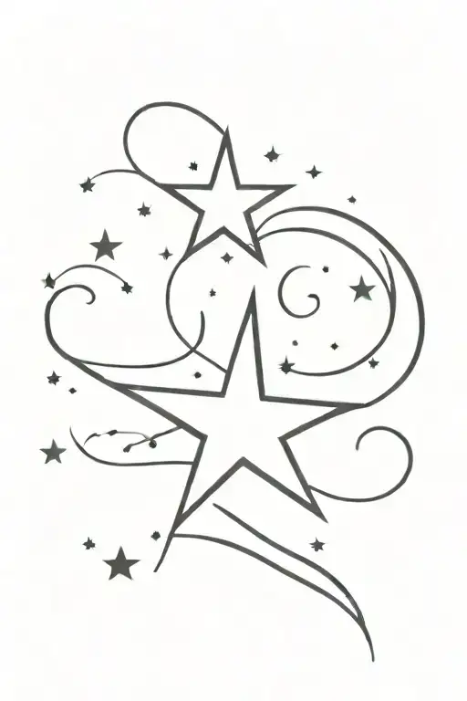 Stars With Swirls Of Stardust Black Ink And Vu Ink