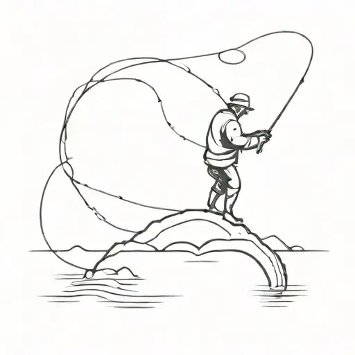 Fisherman Casting A Line