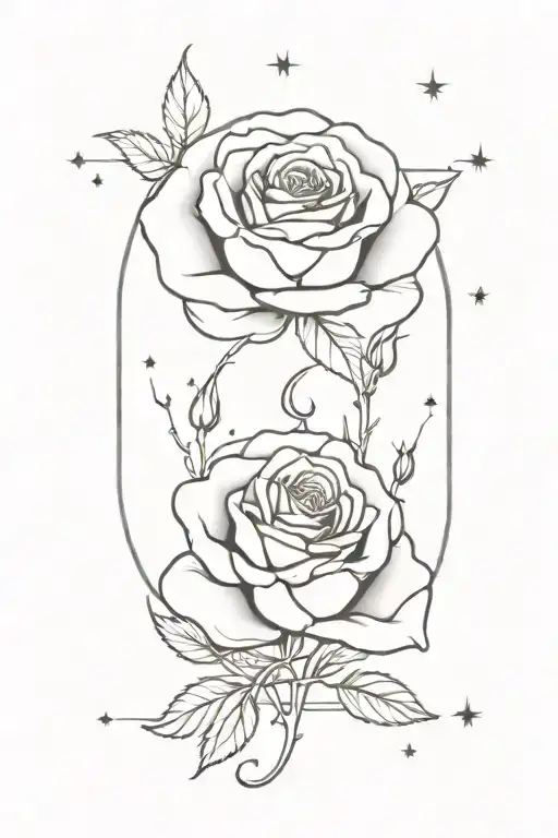 Rose Tattoo In Dome With Space And Stars