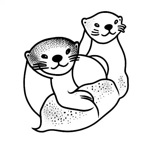 Sea Otters Friendship