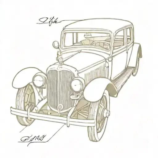 A Vintage Car Being Restored With Comedy And Horror Movie Elements Incorporated Into The Design