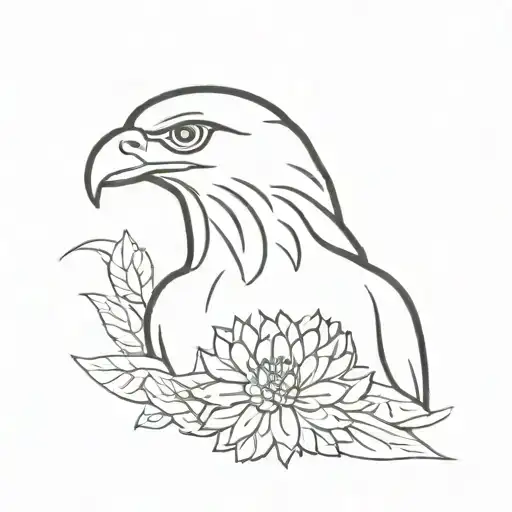Eagle With A Chrysantheum