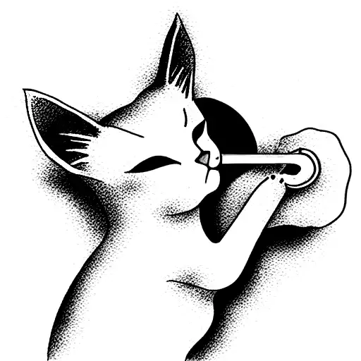 Cat Drinking Water From Pool