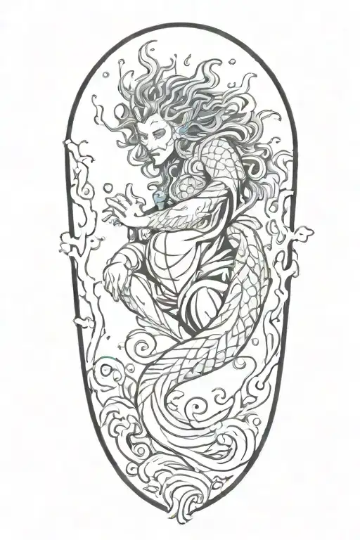 Color Sleeve Of Water Breathing Demon Slayer Water Tattoo