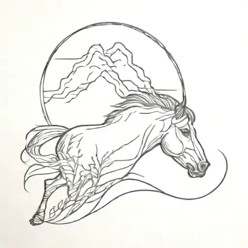 Horse Nature Mointain