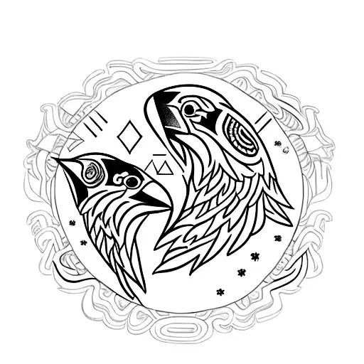 Raven With Maori Backround