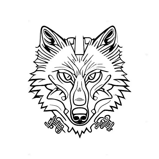 Wolf And Ghost Intertwined With Music Notes