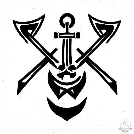 Anchor With Compass With Runes