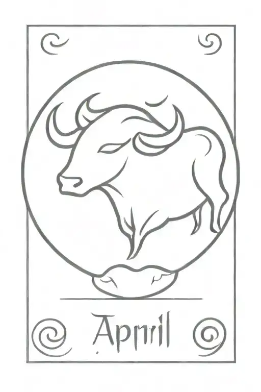 April Taurus Zodiac Symbol