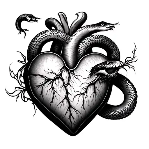 Asian-style Snake Heart